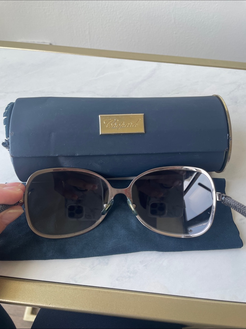 Chopard Black and Silver Gradient Oversized Women's Sunglasses - Picture 10 of 12